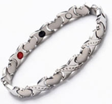 Stainless Steel bracelet containing healing magnets